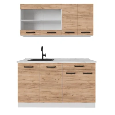 Afbeelding van Vicco Cuisine simple R Line Goldkraft chêne / blanc, 140 cm sans plan de travail