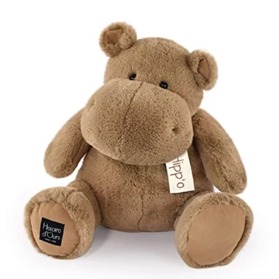 Afbeelding van Histoire d&#039;Ours Nijlpaard pluche HIPPO Warme chocolade 40 cm Groot zacht en schattig dier voor knuffels cadeau idee geboorte verjaardag kinderen HO3204