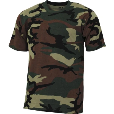 Afbeelding van MFH US T shirt &quot;Streetstyle&quot; Woodland camo 145 g/m² MAAT M
