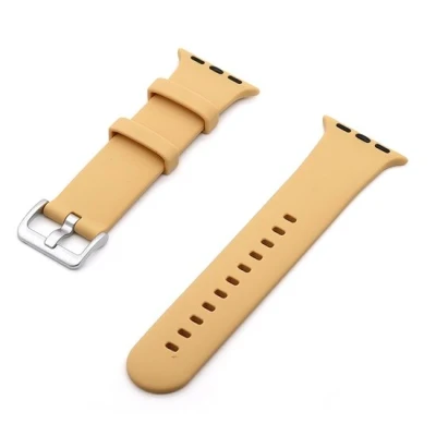 Afbeelding van Apple Watch Rubberen sportbandje met gesp Beige Geschikt voor 38mm / 40mm 41mm
