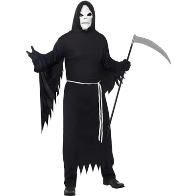 Afbeelding van &quot;Verkleedkostuum Magere Hein voor volwassenen Halloween outfit Verkleedkleding Medium&quot;