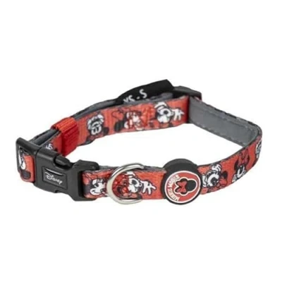 Afbeelding van Minnie Mouse Premium hondenhalsband, roze, maat S M, snelsluiting, gemaakt van polyester, design met 3D details, origineel product, ontworpen in Spanje