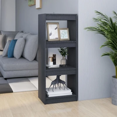 Afbeelding van Boekenkast/kamerscherm 40x30x103,5 cm massief grenenhout grijs