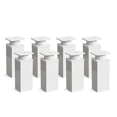 Afbeelding van sossai® design meubelpoten MFV1 set van 8 in hoogte verstelbaar Vierkant profiel: 40 x mm Kleur: wit Hoogte: 100 (+ 20 mm) Inclusief hoogwaardige houtschroeven