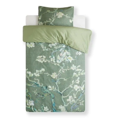 Afbeelding van Van Gogh Museum Almond Blossom Dekbedovertrekset Katoensatijn 220TC Inclusief Kussenslopen Groen