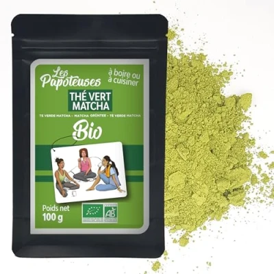 Image de LES PAPOTEUSES Thé Vert Matcha en poudre 100g de Chine Certifié biologique et Commerce équitable