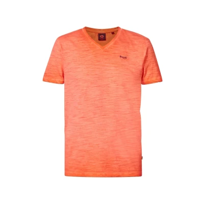 Afbeelding van Petrol Industries Tshirt basic, Heren, Maat: XL, Fiery coral