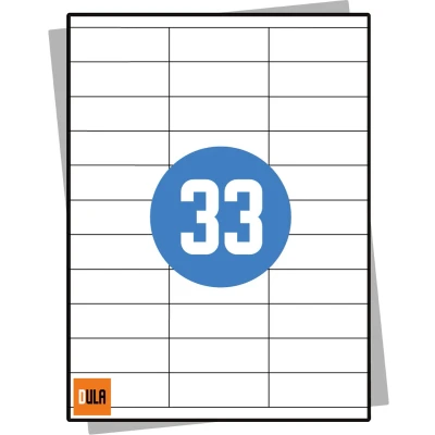 Afbeelding van DULA Etiketten Stickervellen A4 33 stickers per vel 70 x 25,4 mm 100