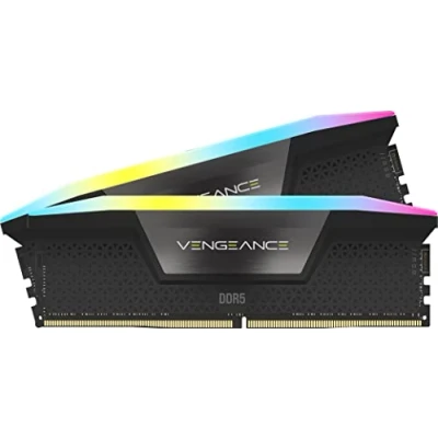 Image de CORSAIR Vengeance RGB DDR5 kit 32 Go: 2 x 16 Go DIMM 288 broches 6000 MHz / PC5 48000 CL30 1.4 V gris clair