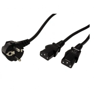 Afbeelding van C13 kabel Roline 2 meter (2 x C13, Haaks, Zwart)