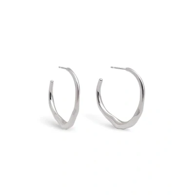 Afbeelding van SINGULARU Boucles d&#039;oreilles Anneaux Odette. Acier avec Finition Organique Texturée. Bijoux pour Femme