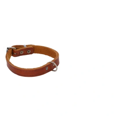 Afbeelding van Adori Halsband Vetleder Met Print Cognac Hondenhalsband 40x1.6 cm