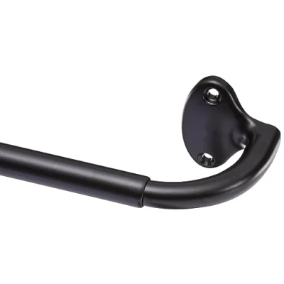 Afbeelding van Amazon Basics Gordijnroede verduisteringsstang, uittrekbaar met gebogen stang, 122 tot 224 cm, zwart