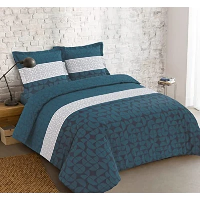 Afbeelding van Vision BASILE Dekbedovertrek 260x240cm met 2 bijhorende slopen Kingsize 100% katoen