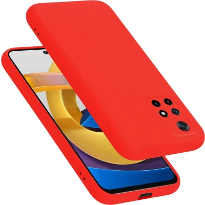 Afbeelding van Cadorabo Hoesje geschikt voor Xiaomi POCO M4 PRO 5G in LIQUID ROOD Beschermhoes gemaakt van flexibel TPU silicone Case Cover