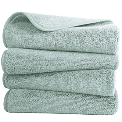 Afbeelding van Polyte Microvezel handdoek sneldrogend/anti pilling set van 4 groen 40,64 x 76,2 cm