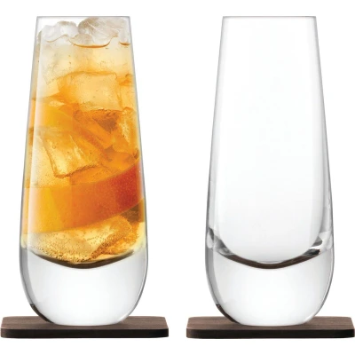 Afbeelding van L.S.A. Whisky Islay Longdrinkglas 325 ml met Onderzetter Set van 2 Stuks Transparent / Glass
