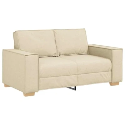 Afbeelding van vidaXL 2 zitsbank Crème 120 cm Stof