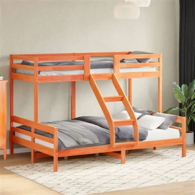 Afbeelding van vidaXL Stapelbed massief grenenhout wasbruin 80x200/140x200 cm
