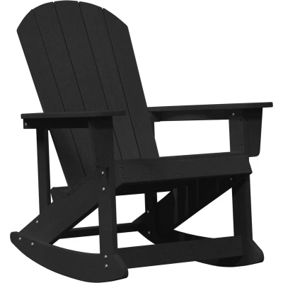 Afbeelding van vidaXL Adirondack Ligbed Zwart 73.5x92x90 cm HDPE