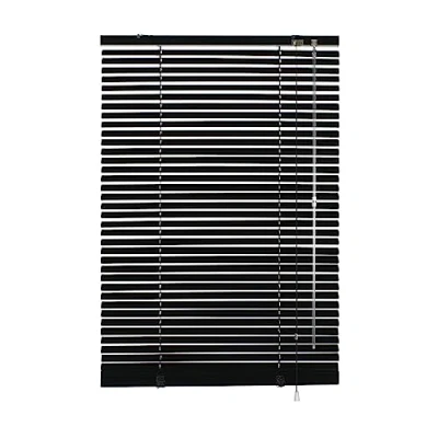 Afbeelding van GARDINIA aluminium Venetiaanse jaloezie, inkijkbescherming, lichtbescherming, verblindingsbescherming, wand en plafondmontage, zwart, 90 x 175 cm