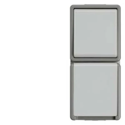 Afbeelding van Siemens 5TA4816 Wandcontactdoos met randaarde Delta Grijs Schakelmateriaal