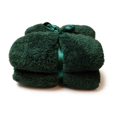 Afbeelding van Unique Living Teddy plaid 150x200cm dark green