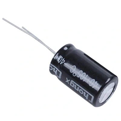 Afbeelding van 10 stuks 22uF 400V 105C radiale elektrolytische condensatoren zwart 13 mm x 21