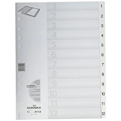 Image de Intercalaire en plastique, numérique, a4, 12 touches durable 6112 02