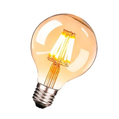 Afbeelding van OUGEER Edison lamp, vintage, E27, 6 W, led, globe G95, 600 lm, warm wit 2700 K, amberglas, niet dimbaar, antieke 1 stuk
