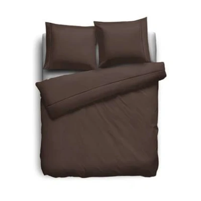Afbeelding van Elegance Dekbedovertrek Uni Percal Katoen Met Bies brown 200x200/220