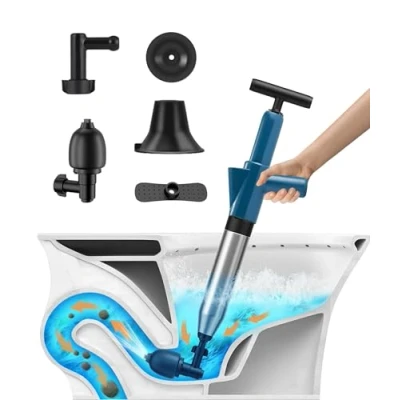 Afbeelding van Toiletzuiger, hoge druk luchtafvoerblazer, krachtige handmatige pneumatische baggeruitrusting, afvoerontstopper voor gootsteen/badkuip/vloerafvoer/verstopte slang