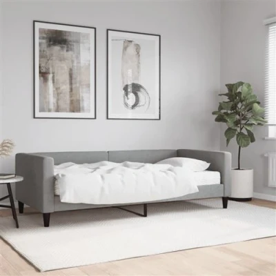 Afbeelding van vidaXL Slaapbank met matras 90x190 cm stof lichtgrijs