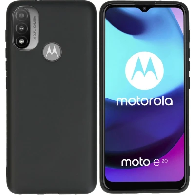 Afbeelding van iMoshion Hoesje Geschikt voor Motorola Moto E20 Siliconen Color Backcover Zwart