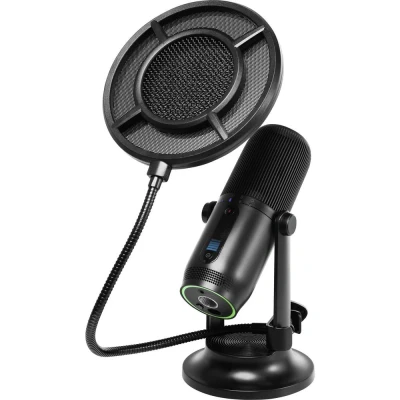 Afbeelding van Thronmax M2P BKIT Statief USB studiomicrofoon Zendmethode:Kabelgebonden Voet, Incl. kabel, klem, tas, windkap