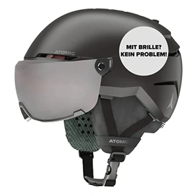 Afbeelding van Atomic Skihelm Kinderen Savor Visor Jr Snowboard Helm Wintersport bescherming Zwart 48 52