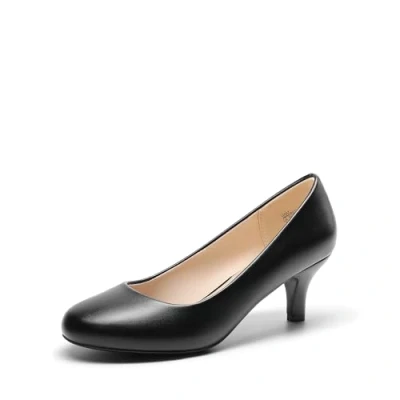 Afbeelding van DREAM PAIRS LUVLY Pumps met lage hak voor dames, Zwart Pu