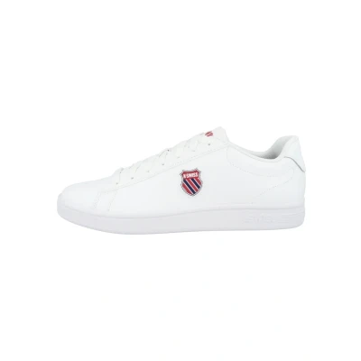 Afbeelding van K SWISS Court Shield Sneakers laag whitecorporate (06599113), Heren, Maat: 42.5, White corporate (06599 113) Leer en imitatieleer