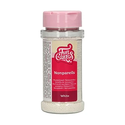 Image de FunCakes Nonpareils Blanc: Sprinkles de gâteau, bon goût, parfait pour la décoration gâteaux, des centaines et milliers sprinkles. 80 g.