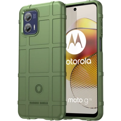 Afbeelding van imoshion Hoesje Geschikt voor Motorola Moto G73 Siliconen Rugged Shield Backcover Groen