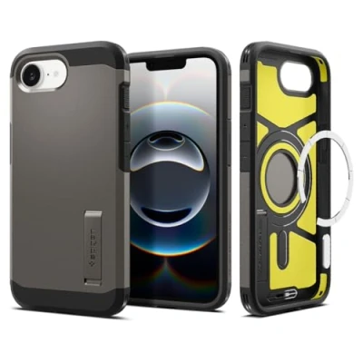 Afbeelding van Spigen Tough Armor Backcover MagSafe voor de iPhone 16e Gunmetal