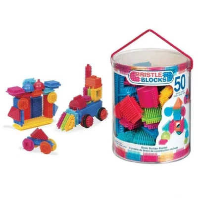 Afbeelding van Bristle Blocks 50 Stuks Bouwblokken Nopper In Bucket