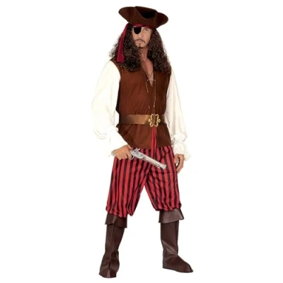 Afbeelding van Widmann Piraat &amp; Viking Kostuum Hoge Zeeen Bandido Man Bruin Large Carnavalskleding Verkleedkleding