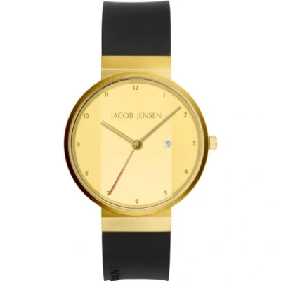 Afbeelding van Jacob Jensen 736 New Line horloge heren unspecified diameter 35 mm goud gecoat roestvrij staal