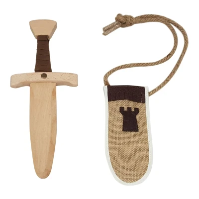 Afbeelding van Houten dolk mini zwaard hout met schede