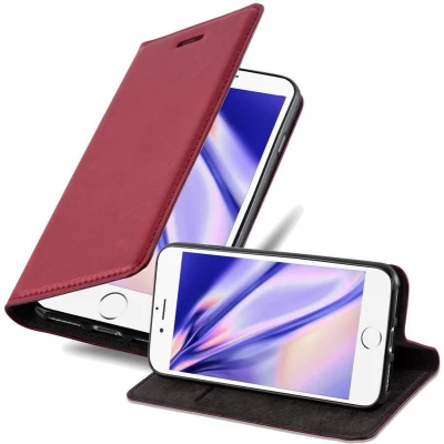 Afbeelding van Cadorabo Hoesje geschikt voor Apple iPhone 6 / 6S in APPEL ROOD Beschermhoes met magnetische sluiting, standfunctie en kaartvakje Book Case Cover Etui
