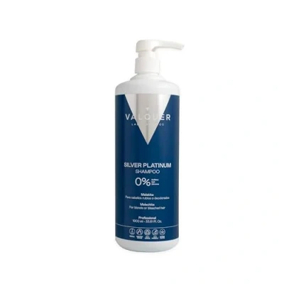 Afbeelding van Válquer Zero Silver Platinum Professional Shampoo zonder sulfaten, zout, siliconen, wit, grijs en blond, 1000 ml