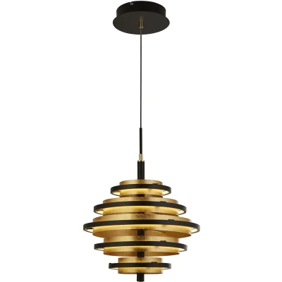 Afbeelding van Searchlight Hive Hanglamp Ø 40 X 140 Cm 35W Dimbare LED Incl. Zwart En Goud