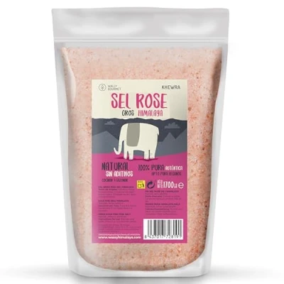 Afbeelding van Roze Himalaya zout, fijn, (1700 g) 100% natuurlijk. geen additieven, verfijning. Hoger gehalte aan sporenelementen. Kruiden En Kruiden. Herkomst: Pakistan