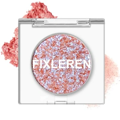 Afbeelding van Fixleren Palette de maquillage caméléon à paillettes, fard paupières, paupières métallisé, longue durée, holographique, scène/de fête, orange